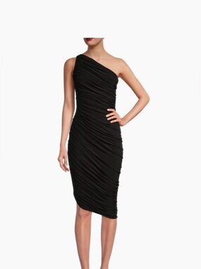 Norma Kamali Diana Gown Ruched One-Shoulder